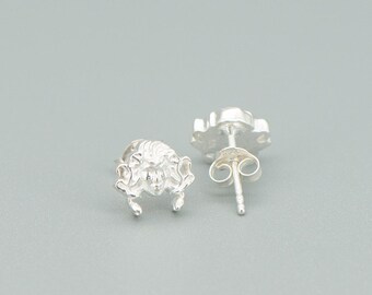 Puces d'oreilles tête de Méduse en argent sterling 925 | Design élégant