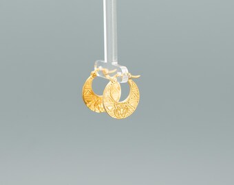 Boucles d'oreilles créoles Nattiyan Tiger - Plaqué or 22 carats sur argent sterling