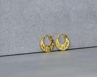 22K Vergoldete Creolen: Blautopas Sterlingsilber Stern Design