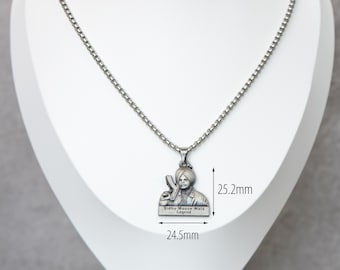 Collier à pendentif Sidhu Moose Wala : icône pendjabi antique en argent