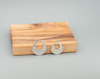 Boucles d'oreilles créoles traditionnelles pour hommes | Bijoux ethniques punjabi Nattiyan faits main en argent sterling 925