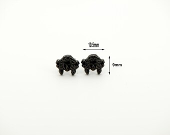 Black Medusa Stud Earrings Greek Mythology