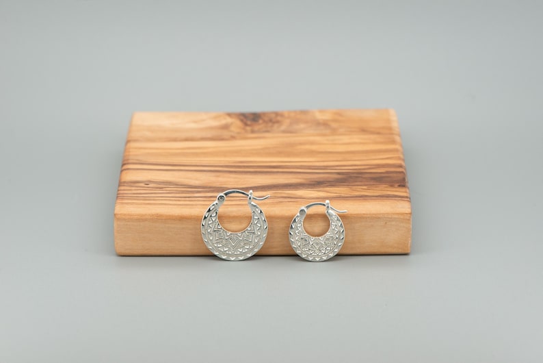 Boucles d'oreilles créoles traditionnelles pour hommes | Bijoux ethniques punjabi Nattiyan faits main en argent sterling 925 image 19