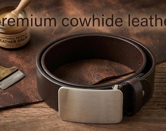 Custom Full Grain Leather Belt with Hidden Message - Personalized Anniversary Gift for Him