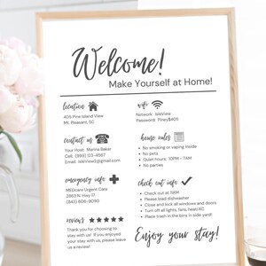Welcome Sign for Airbnb Hosts, Vacation Rental House Rules Sign, Beach House Rules Sign, Template for VRBO Welcome Sign, Vacation Printable