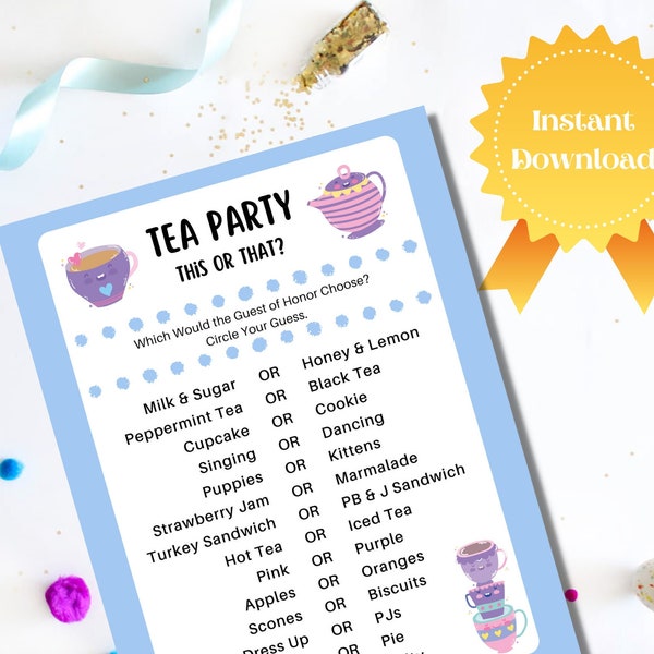 Tea Party Games - Etsy