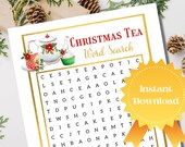 Christmas Tea Party Game, Word Search game, holiday tea party, winter tea party, afternoon tea, church tea, retirement tea,xmas, CM