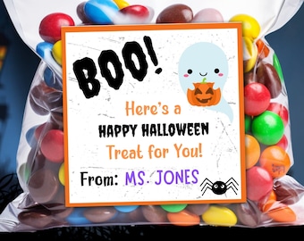 Printable Halloween Treat Tags, Trick Or Treat Favor Tags, Treat Bag Tag, Halloween Gift Tags, Halloween Party Favor Tags, Boo Gift Tags, HW