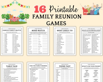 Family Reunion Games Bundle, Family Gathering Fun, Family Reunion Activity, Icebreaker Game, Summer Family Reunion, Family Reunion Ideas, FR