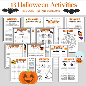 Halloween Printable 13 Game Bundle | Halloween Party Games | Halloween ...