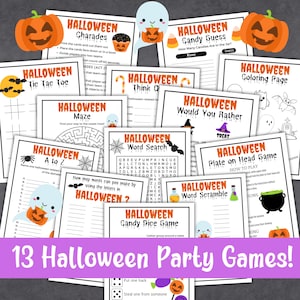Halloween Printable 13 Game Bundle | Halloween Party Games | Halloween Games for Kids Teens and Adults | Halloween Printable Activities, HW
