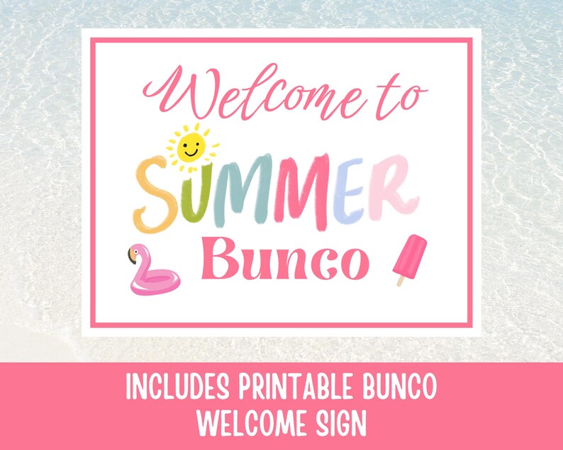Summer Days Bunco Score Sheets, June Bunco Score Cards, June Bunco Game, Bunco Babe Cards, June Bunco Party, Summer Bunco Night Dice Game image 9