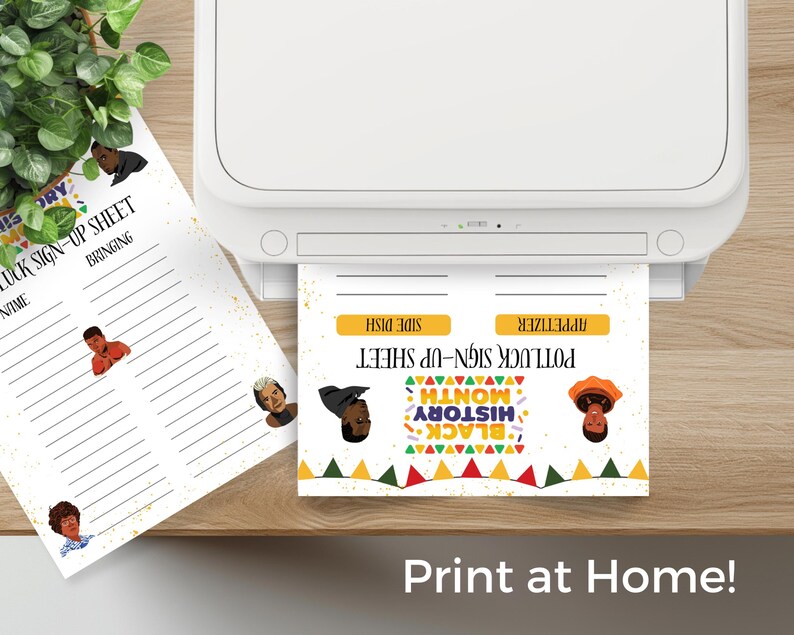 Black History Month Sign up Sheet, Potluck Sign up Sheet, Editable