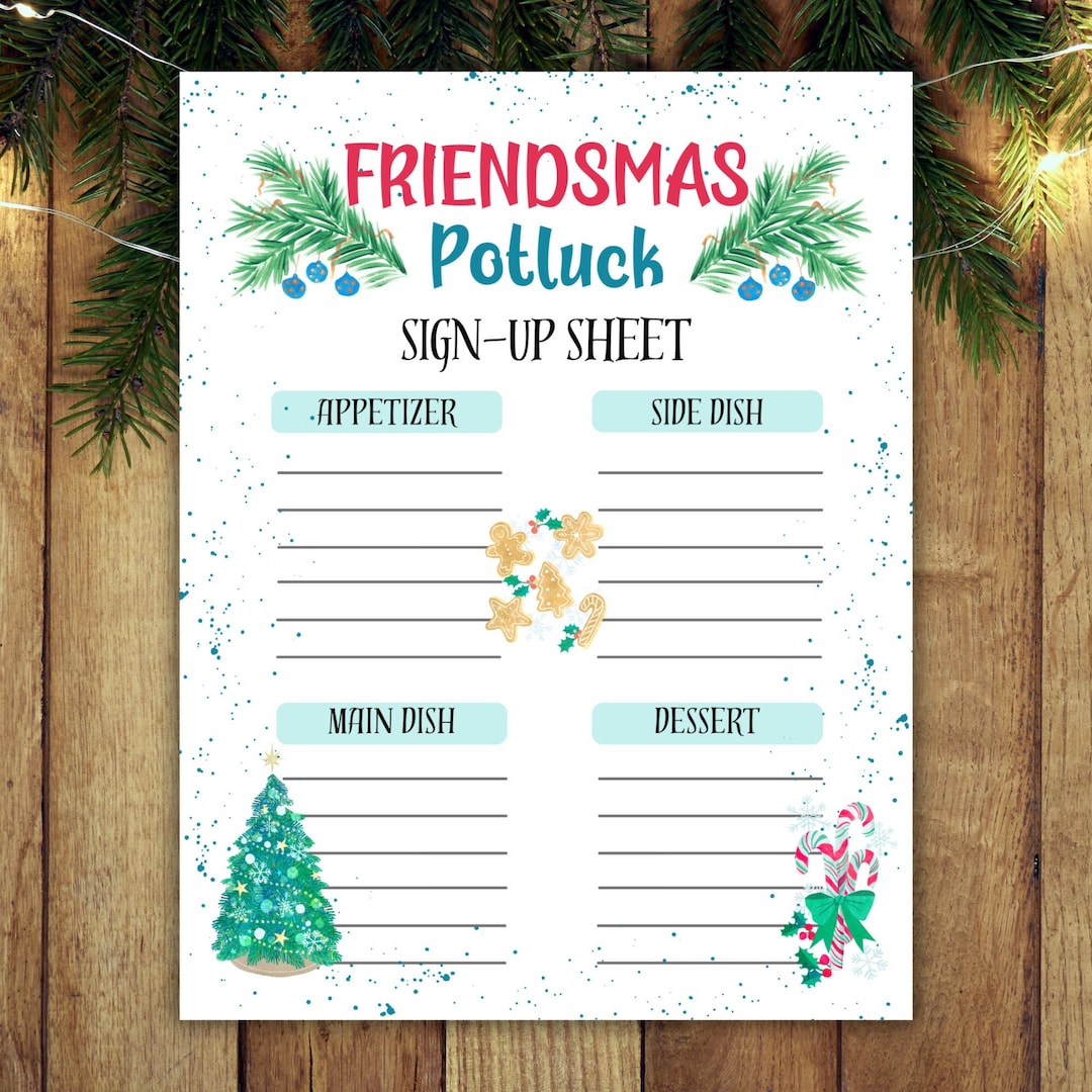 Friendsmas Potluck Sign up Sheet, Potluck Sign up Sheet, Potluck Sign up Form, Friendsmas Neighborhood Potluck, Friendsmas Party Sign Up, CM - Etsy friendsmas-potluck-sign-up-sheet-potluck-sign-up-sheet-potluck-sign-up-form-friendsmas-neighborhood-potluck-friendsmas-party-sign-up-cm-etsy