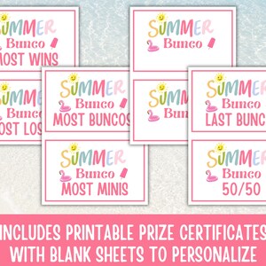 Summer Days Bunco Score Sheets, June Bunco Score Cards, June Bunco Game, Bunco Babe Cards, June Bunco Party, Summer Bunco Night Dice Game image 8