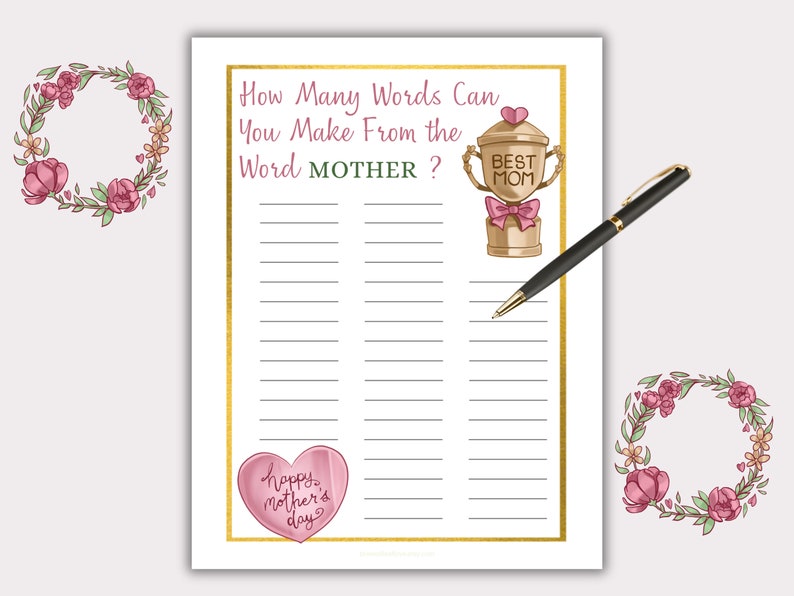 Mothers Day Games Printable Mother's Day Game Games for - Etsy