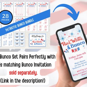 4th of July Bunco Score Sheets, July Bunco Score Cards, Patriotic Bunco Game, Bunco Babe Cards, July Bunco Party, Red White and Blue Bunco image 8