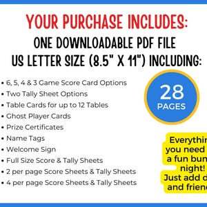 4th of July Bunco Score Sheets, July Bunco Score Cards, Patriotic Bunco Game, Bunco Babe Cards, July Bunco Party, Red White and Blue Bunco image 14
