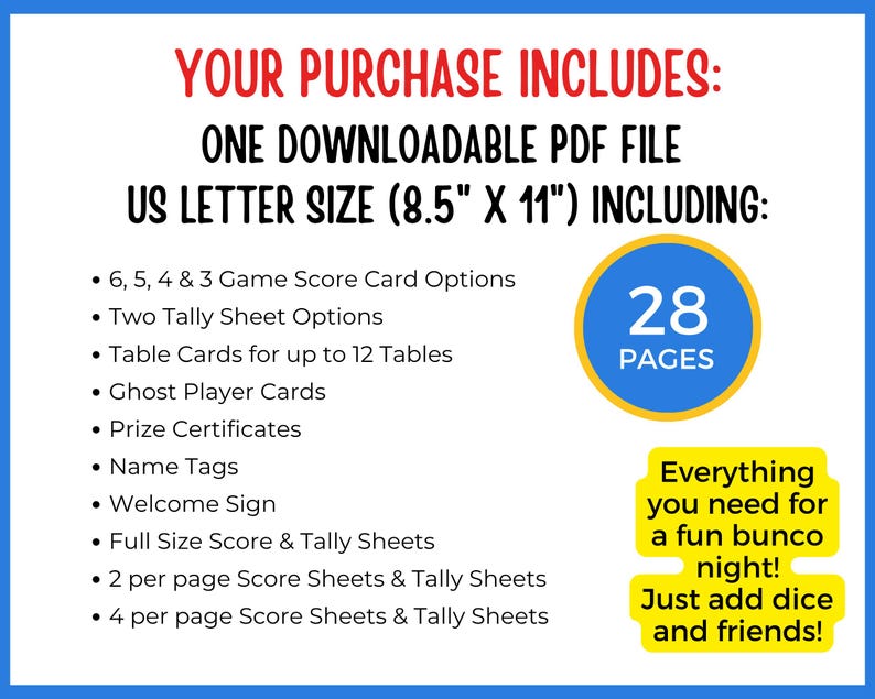 4th of July Bunco Score Sheets, July Bunco Score Cards, Patriotic Bunco Game, Bunco Babe Cards, July Bunco Party, Red White and Blue Bunco image 14