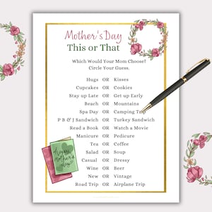 Mother&#39;s Day Games Printable, Mothers Day Games, Mother&#39;s Day Brunch Ideas, Downloadable, Mothers Day Party Game, Mum&#39;s Day Activity, MD1