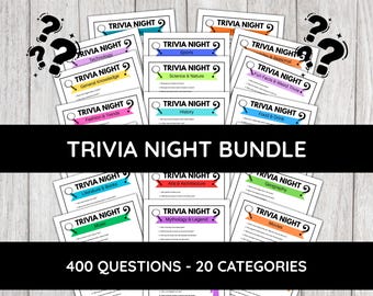Pub Trivia Bundle: Trivia Night Games, Family Game Night, Fun Trivia Questions, Digital Trivia Pack, Trivia Quiz, Game Night Trivia