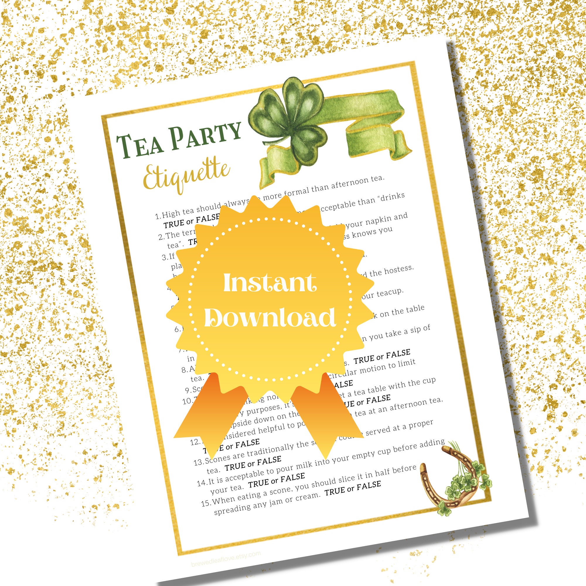 St. Patrick's Day Games, Tea Party Games, March Tea Party Games, Spring ...