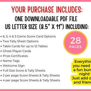 Summer Days Bunco Score Sheets, June Bunco Score Cards, June Bunco Game, Bunco Babe Cards, June Bunco Party, Summer Bunco Night Dice Game image 14