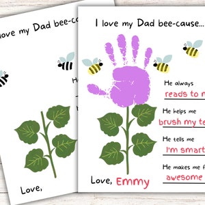 Fathers Day Handprint Craft, Handprint Keepsake for Dad, Fathers Day Crafts for kids, Fathers Day Craft Toddlers, Dad Birthday Gift, FD1