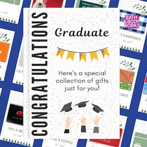 Libro de tarjetas de regalo de graduación, libro de tarjetas de regalo imprimible para graduación de la escuela secundaria, regalo de graduación, soporte para tarjetas de regalo de graduación, regalo de graduación, GD