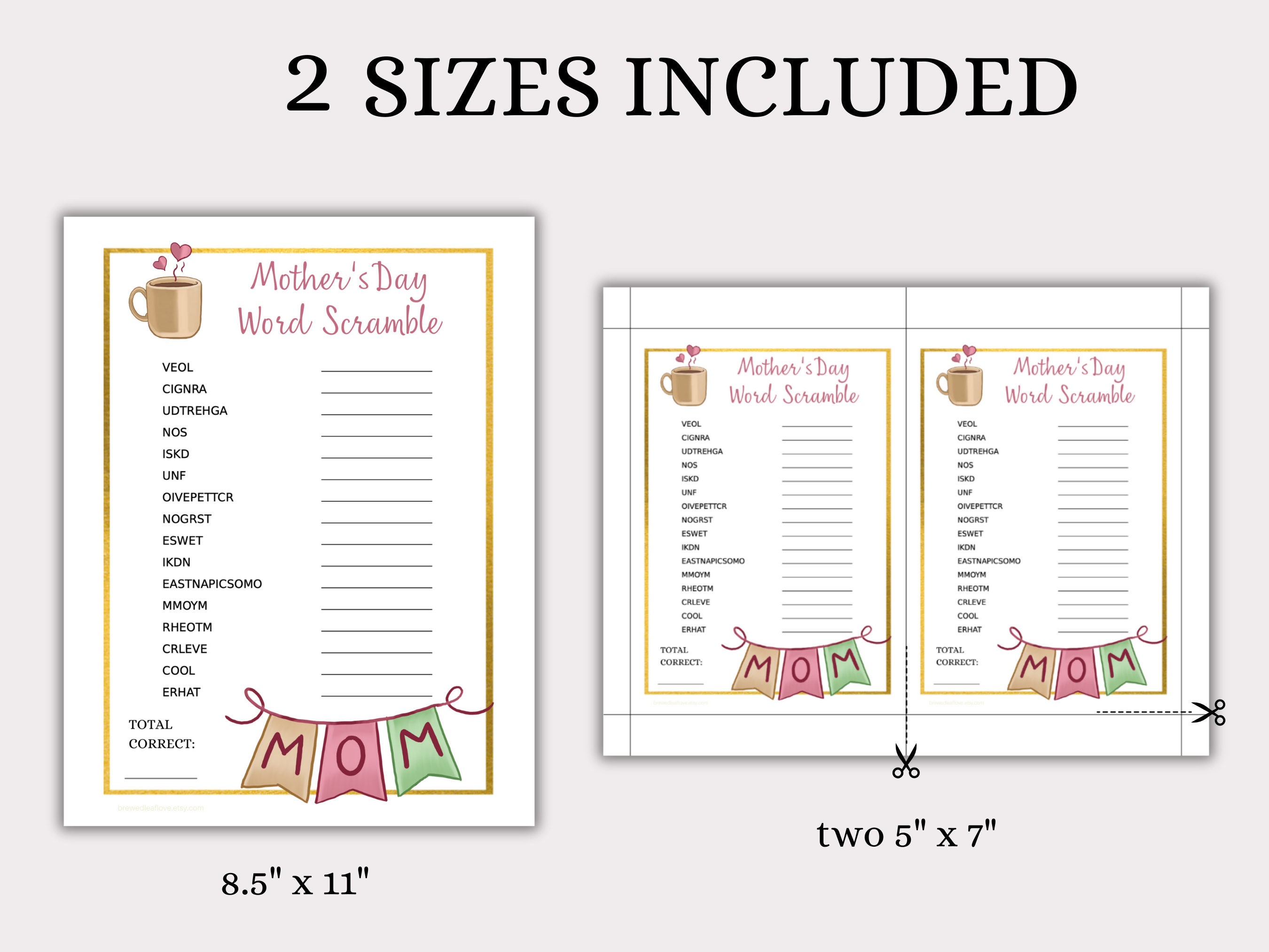 Mothers Day Game Printable, Mother's Day Brunch Ideas, Printable Mother ...