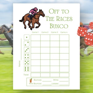 Derby Bunco Score Sheets, Pferderennen Bunco Sheets, Mint Julep Bunco Spiel, Lucky Bunco Karten, Kentucky Bunco Party