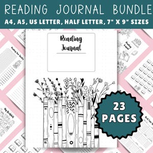 Book Reading Journal, Reading Planner Bundle, Book Tracker, Reading Challenge, Book Reading Log, Book Review, Book Series Tracker, Bookshelf