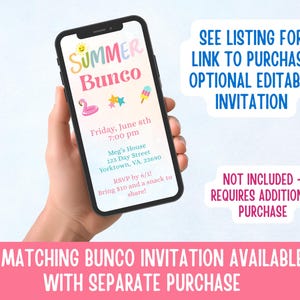 Summer Days Bunco Score Sheets, June Bunco Score Cards, June Bunco Game, Bunco Babe Cards, June Bunco Party, Summer Bunco Night Dice Game image 16