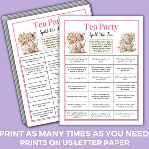 Spill the Tea Game, Tea Party Games, Tea Party Activities, Girls Tea ...