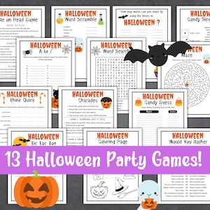 Halloween Printable 13 Game Bundle | Halloween Party Games | Halloween ...