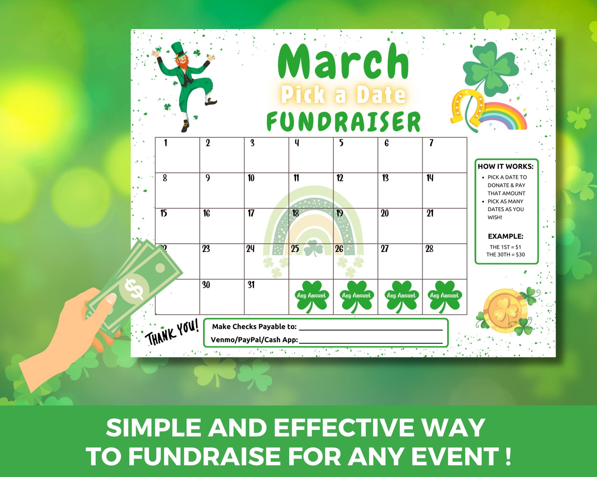 2026 March Fundraiser, PTA Fundraiser, Pick a Date Donation Calendar ...
