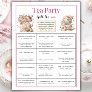 Spill The Tea Game, Tea Party Games, Tea Party Activities, Girls Tea Party Birthday, Afternoon Tea Party, Garden Tea Party, Ladies Tea Game