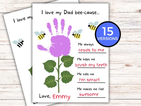 Fathers Day Handprint Craft, Handprint Keepsake for Dad, Fathers Day Gift from kids, Fathers Day Craft Toddlers, Dad Birthday Gift, Day Care