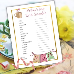 Mothers Day Game Printable, Mother's Day Brunch Ideas, Printable Mother ...