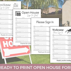 Open House Sign in Sheet, Editable Canva Template, Open House Form ...