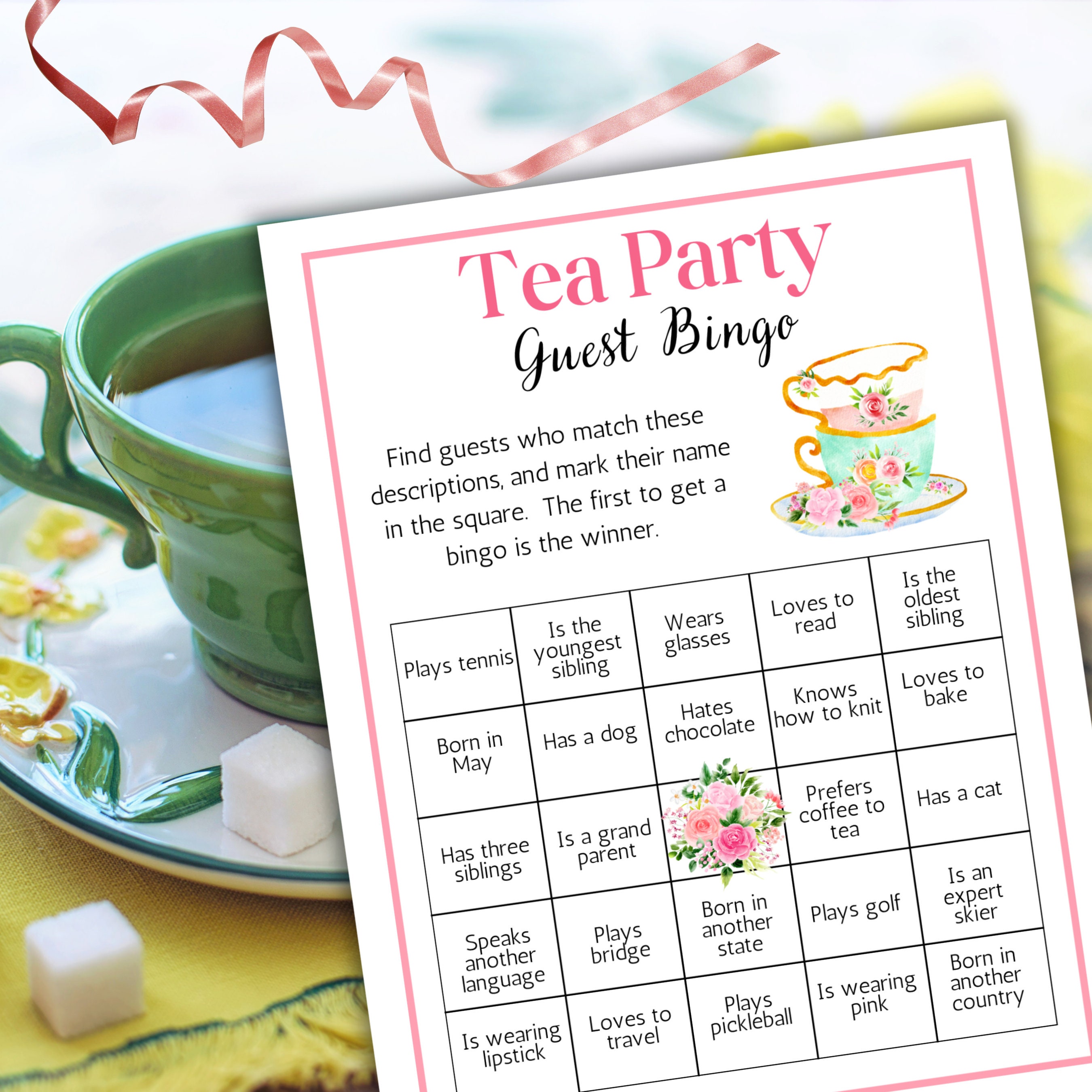 Tea Party Games, Tea Party Printable Game, Tea Party Birthday, Tea ...