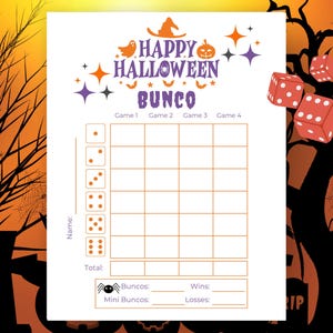 Halloween Bunco Score Sheets, Oktober Bunco Score Karten, Halloween Bunco Spiel, Bunco Babe Karten, Bunco Party, Herbst Bunco Nacht Würfelspiel