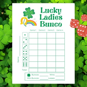 März Bunco Score Sheets, St. Patricks Bunco Sheets, St. Patricks Bunco Spiel, Lucky Bunco Karten, Lucky Bunco Party, St. Patricks Würfelspiel
