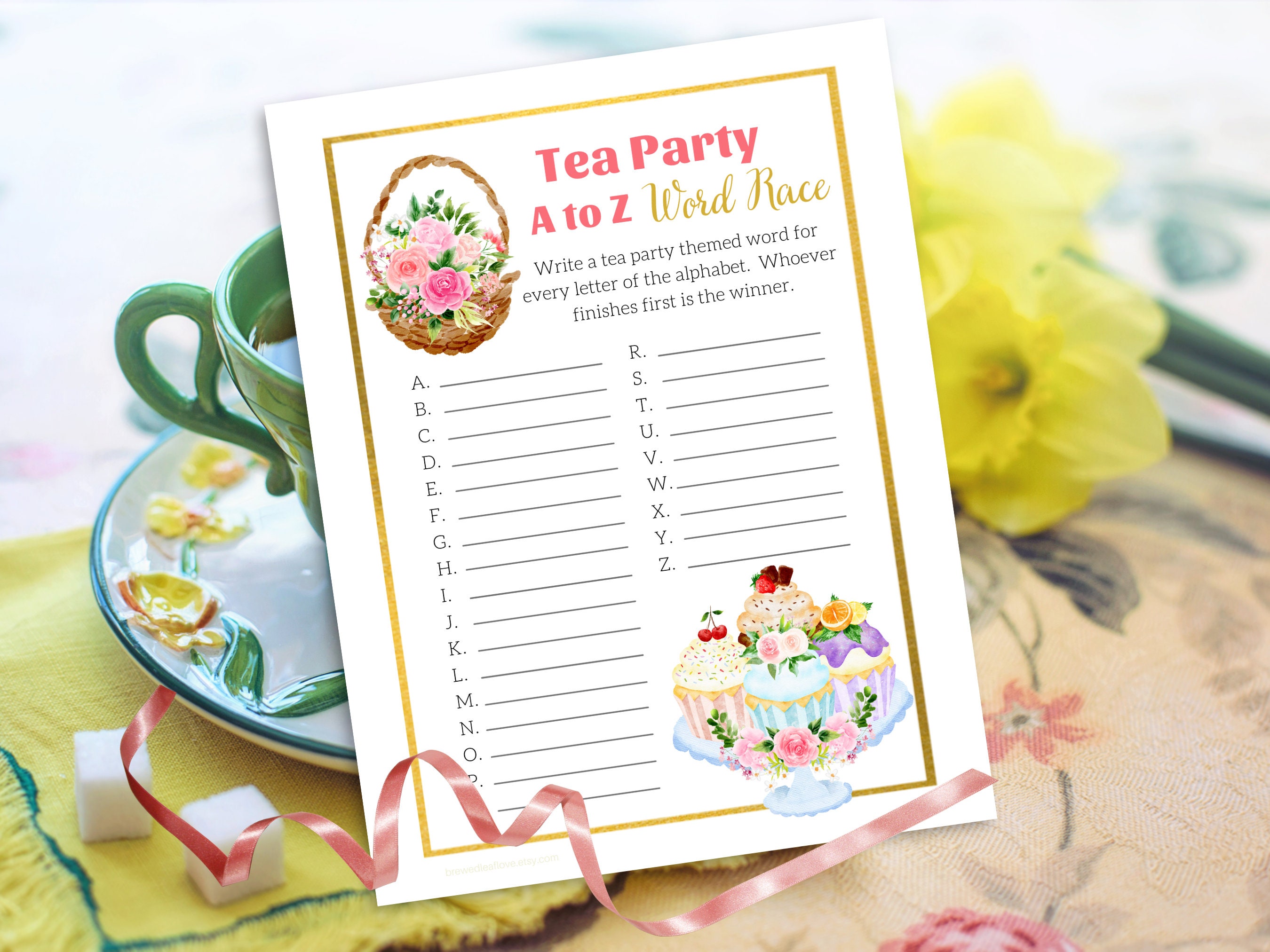 Tea Party Activities Tea Party Word Game Afternoon Tea Party Tea Party