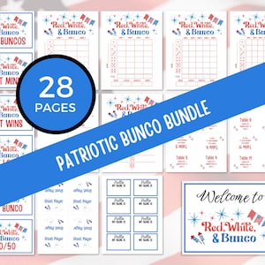 4th of July Bunco Score Sheets, July Bunco Score Cards, Patriotic Bunco Game, Bunco Babe Cards, July Bunco Party, Red White and Blue Bunco image 2