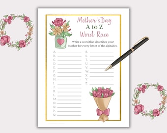 Mothers Day Games, Mother's Day Activity, Group Games, Family Games, Mother's Day Trivia, Mum's Day Games, Games for Mom, Printable Game MD1