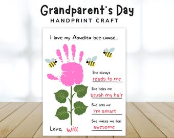 Abuelita Großelterntag Handabdruck Handwerk, Abuelita Geschenk, Muttertag Abuelita, Abuelita Geburtstag, Vorschulkindergarten Basteln, Kinderaktivität