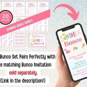 Summer Days Bunco Score Sheets, June Bunco Score Cards, June Bunco Game, Bunco Babe Cards, June Bunco Party, Summer Bunco Night Dice Game image 10