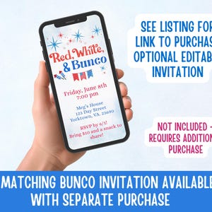 4th of July Bunco Score Sheets, July Bunco Score Cards, Patriotic Bunco Game, Bunco Babe Cards, July Bunco Party, Red White and Blue Bunco image 16