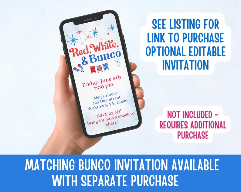 4th of July Bunco Score Sheets, July Bunco Score Cards, Patriotic Bunco Game, Bunco Babe Cards, July Bunco Party, Red White and Blue Bunco image 16